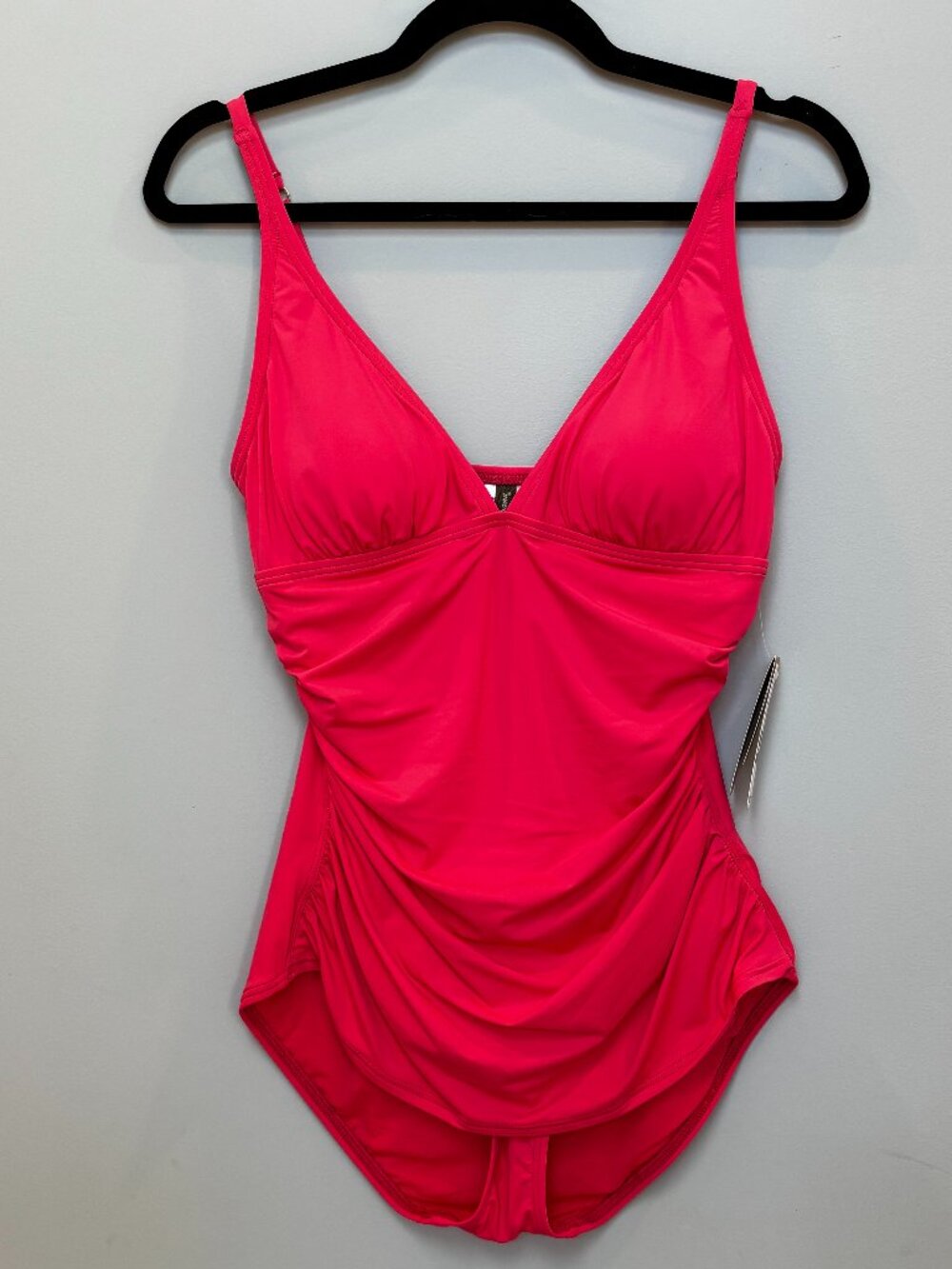 Tommy Bahama Hot Pink Ruched One-Piece Swimsuit | Size 8 | NWT